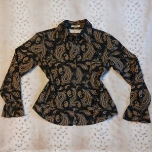 VTG Tommy Hilfiger Paisely Print Dress Shirt Size Medium